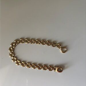 14k Gold Bracelet - Panther/Brick link